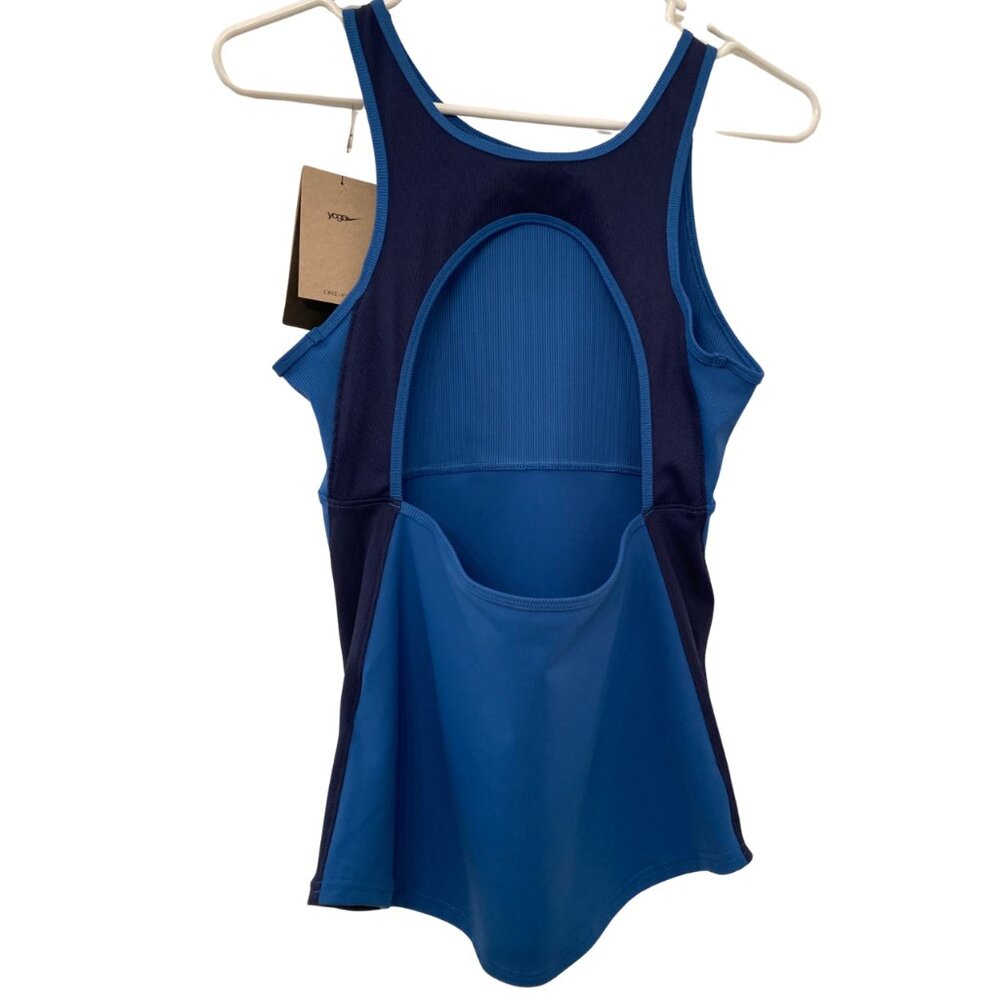 Nike Yoga Dri-FIT Razor Back Blue Tank Top - Picture 3 of 4